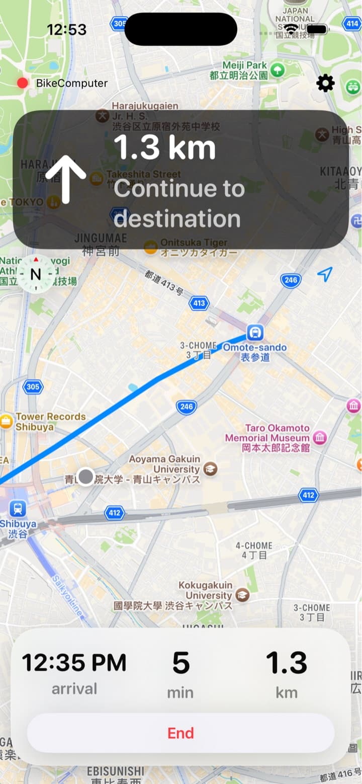 Bicino navigation running on iPhone