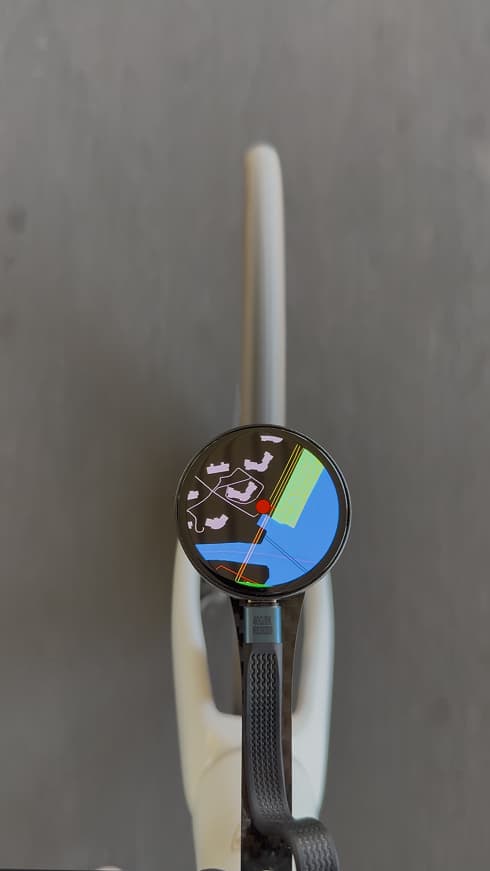 Bicino display navigating on a road bike